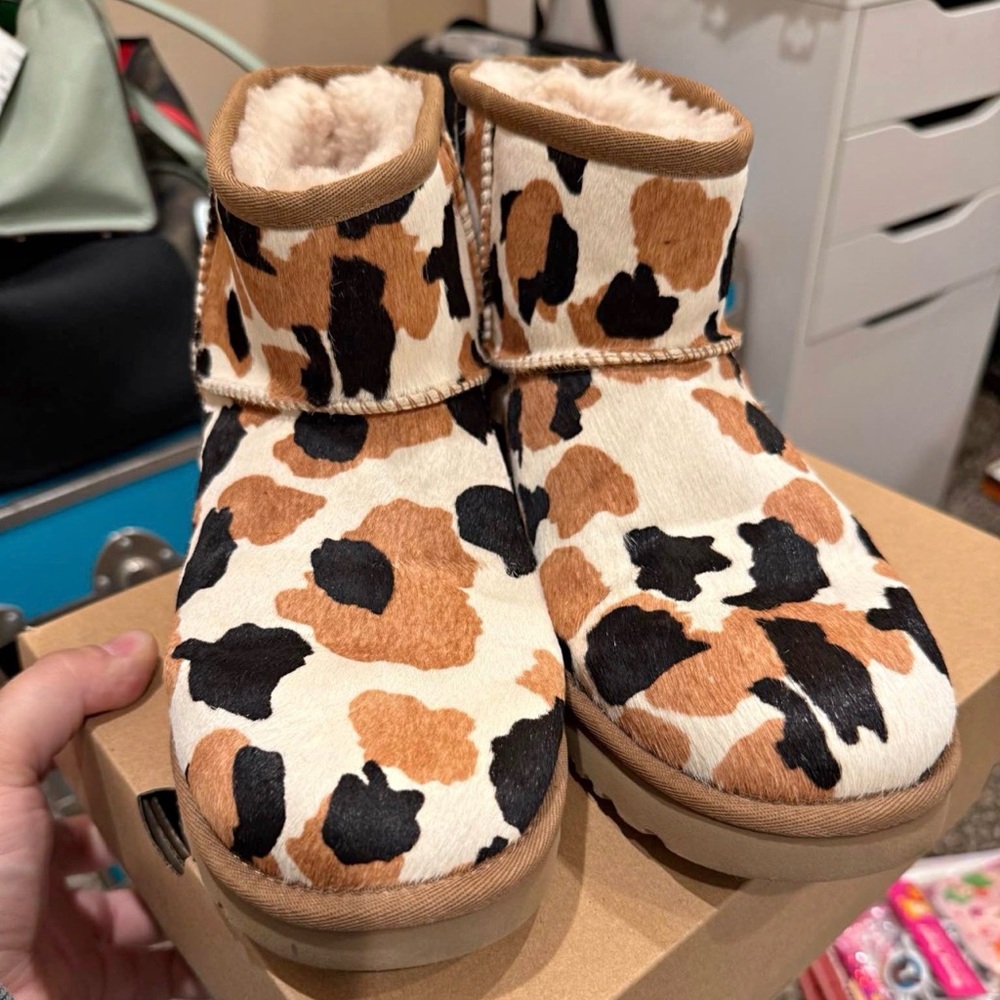 UGG Cow Print Short Boots